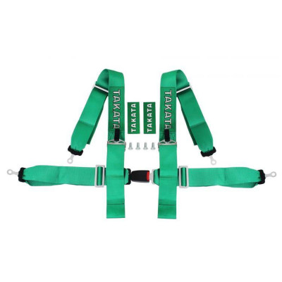 4-Point Green Takata Replica Racing Seat Belts - Safety First
