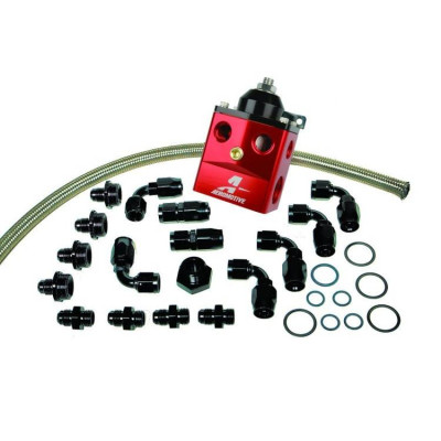 Aeromotive A4 Dual Carb Regulator Kit with Hoses & Fittings