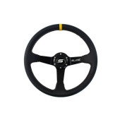 350mm Carbon Steering Wheel with 90mm Offset & Yellow Strip