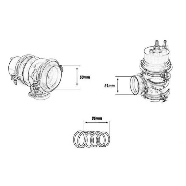 60mm External Wastegate 1.6 Bar V-Band - Blue Performance Part