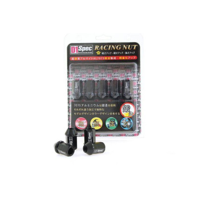 D1Spec Black Forged Aluminum Wheel Lug Nuts 12x1.25