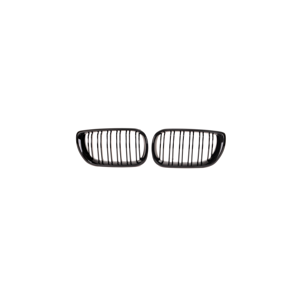Gloss Black Dual Line Grill for BMW 3 E46 Facelift Compact