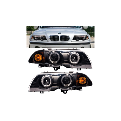 Black Front Lights for BMW 3 Series E46 - Sleek Upgrade