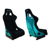 Premium Black Suede Turquoise Glitter Racing Seat