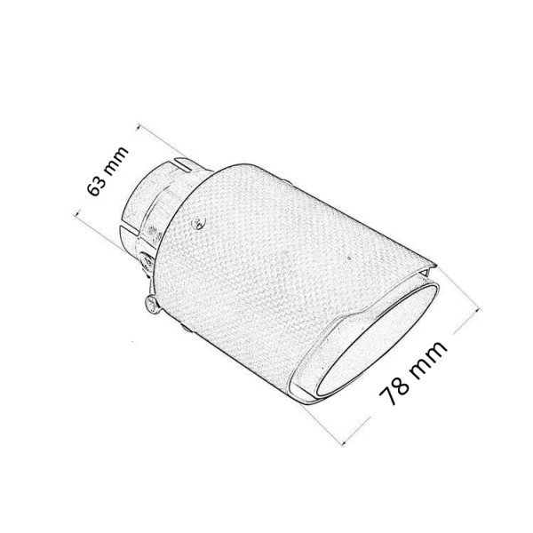 Exhaust Tip 78mm enter 63mm Carbon Matte