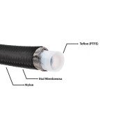 AN8 PTFE Fuel Hose 11mm Double Braid - High Performance