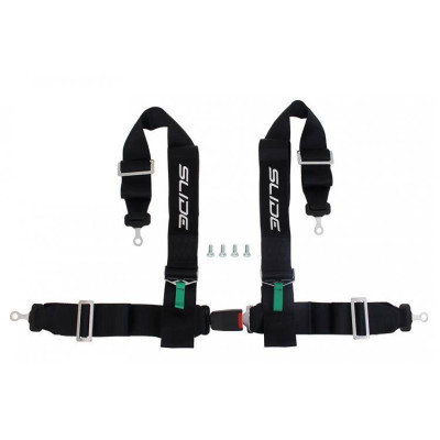 3-Point Racing Seat Belts - Black Safety Harness Set