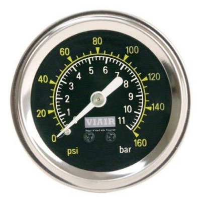 VIAIR 1-5 Black Face Manometer - Precision Pressure Gauge