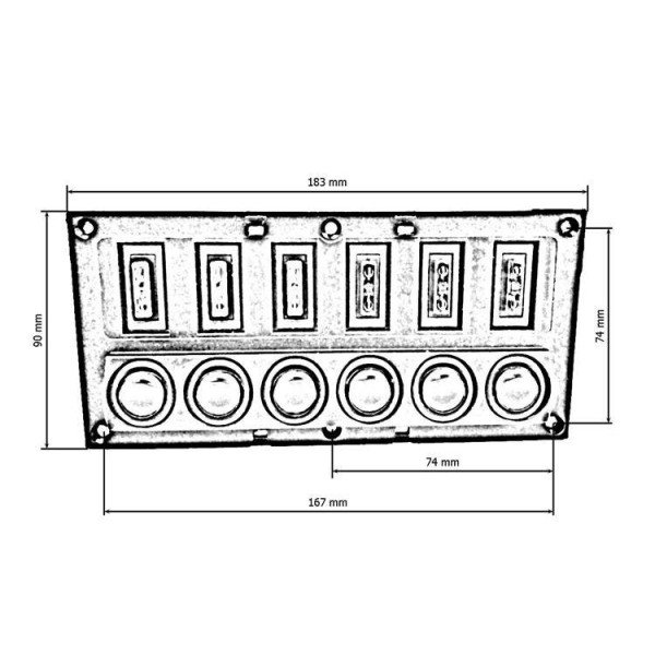 12-24V IP68 Waterproof ON-OFF Switch 6xB 3x5A 2x10A 1x15A