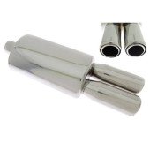 High-Performance Rear Muffler 2x76mm Inlet 63.5mm Outlet