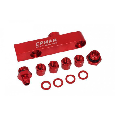 Dual Fuel Pump Manifold - 2-in-1 Red Design for Efficiency