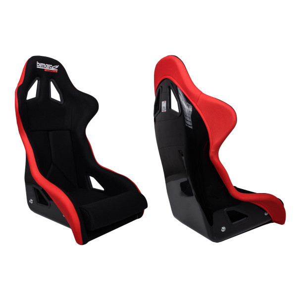 Bimarco Cobra III Racing Seat - Velvet Black & Red Design