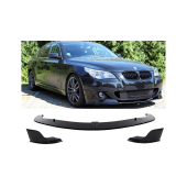 Front Spoiler Gloss Black for BMW 5 (E60, E61) Sedan Touring (2003-2010) M-Tech