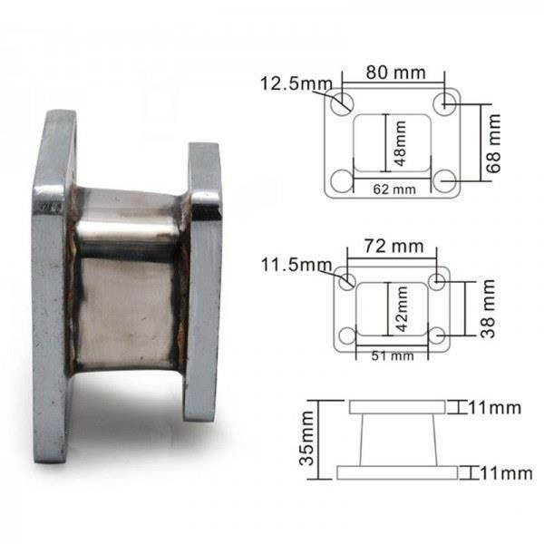 T25 to T4 Turbo Flange Reducer - High-Performance Adapter