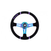 350mm Suede Steering Wheel with 45mm Offset - NeoChrome