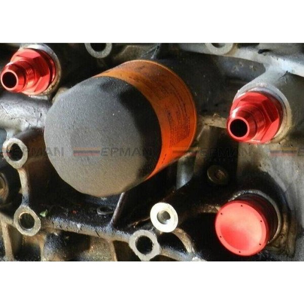 B-Series AN10 Silver Engine Block Oil Adapter - High Performance