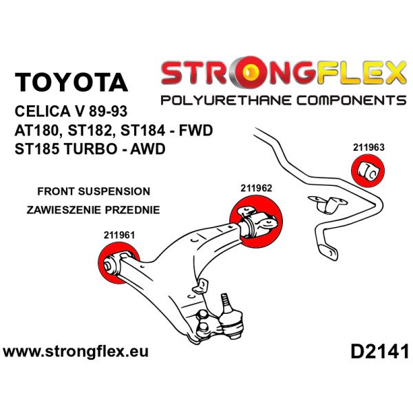 Toyota Celica Front Wishbone Bush 80Sha PU - 211961B