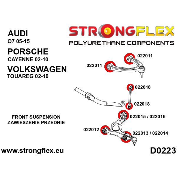 Front Lower Wishbone Bush 72mm for Audi, Porsche, VW - 022016B