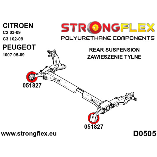 Citroën & Peugeot Rear Beam Bush 80Sha PU - 051827B