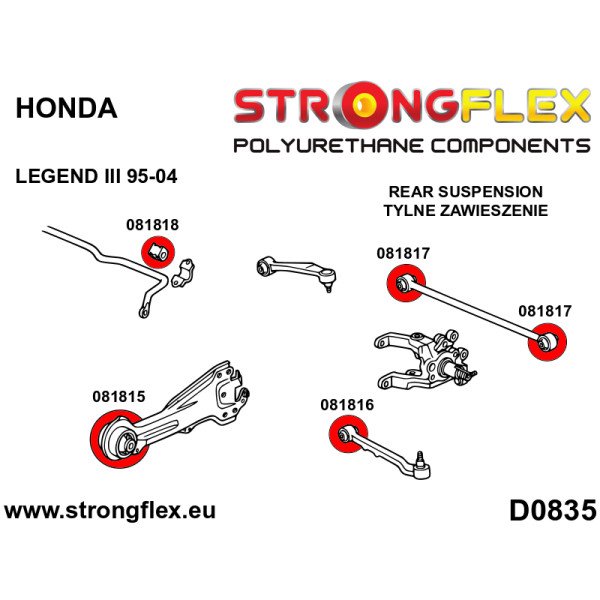 Honda Legend III Rear Suspension Bush Kit 086227B