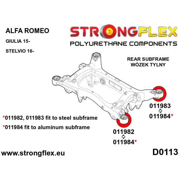 Alfa Romeo Rear Subframe Front Bush - Polyurethane 011982B
