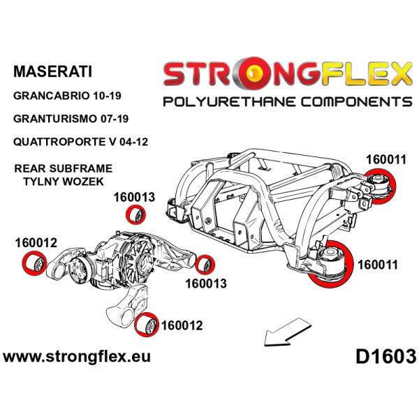 Maserati Rear Diff Mount Front Bush 90ShA - 160012A