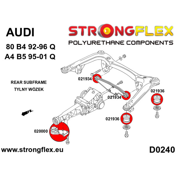 Rear Differential Mount Bush for Audi Quattro & S Models - 021934A