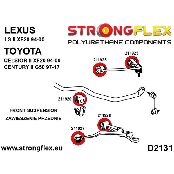 Lexus/Toyota Front Lower Arm Bush 90ShA Polyurethane - 211928A