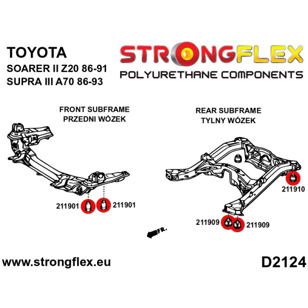 Toyota Soarer II & Supra III Front Subframe Bush Kit 216239B