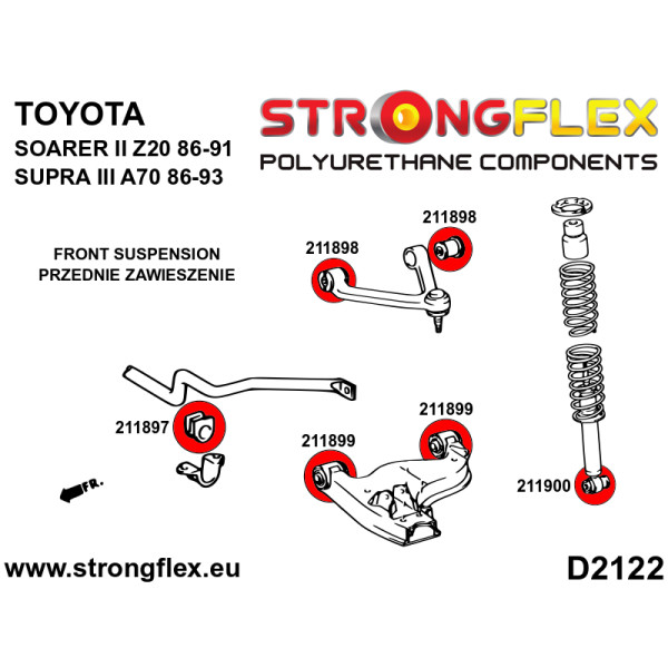 Sport Front Lower Arm Bush 90ShA for Toyota Soarer/Supra - 211899A