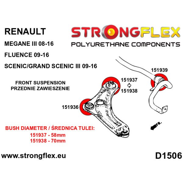 Sport Front Lower Arm Bush for Mitsubishi & Renault - 151936A