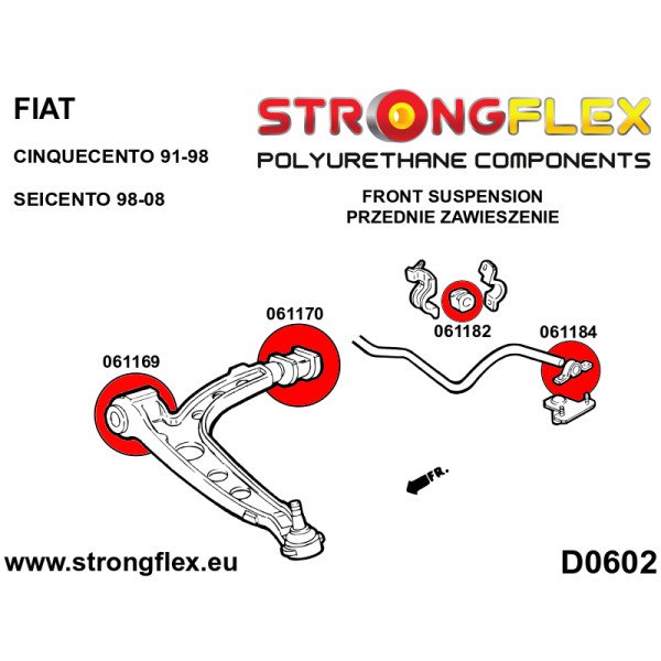 Fiat Cinquecento/Seicento Front Suspension Bush Kit 066048A