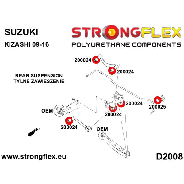 Suzuki Kizashi Rear Suspension Bush Kit SPORT 206163A