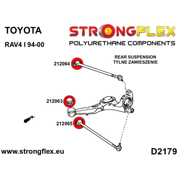 Toyota RAV4 I Rear Upper Arm Bush 90ShA - 212064A