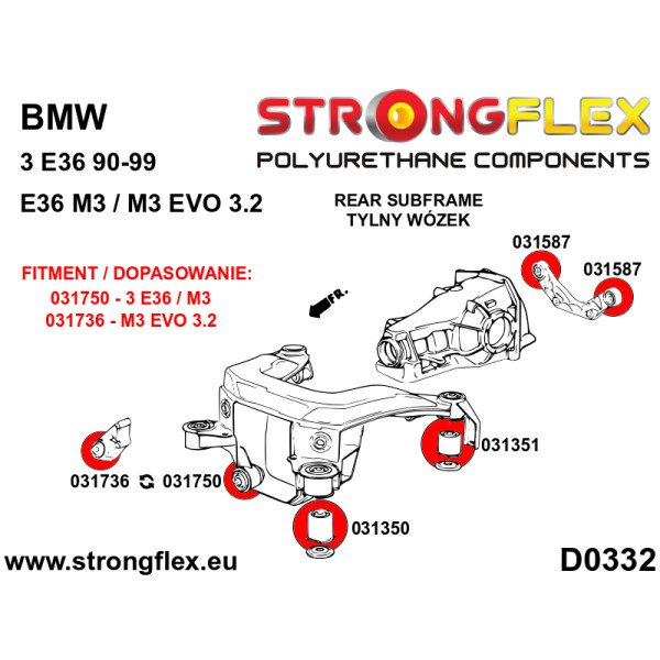 Full Suspension Bush Kit for BMW E36 (90-99) - 036105B