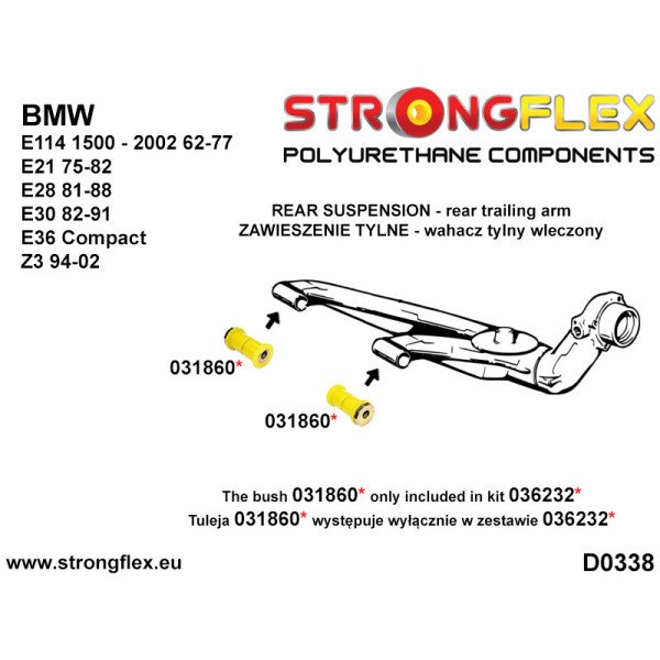 BMW E21 Full Suspension Polyurethane Bush Kit SPORT - 036098A