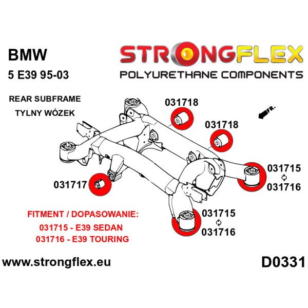 BMW E39 Rear Diff Mount Bush - 90Sha Polyurethane 031718A