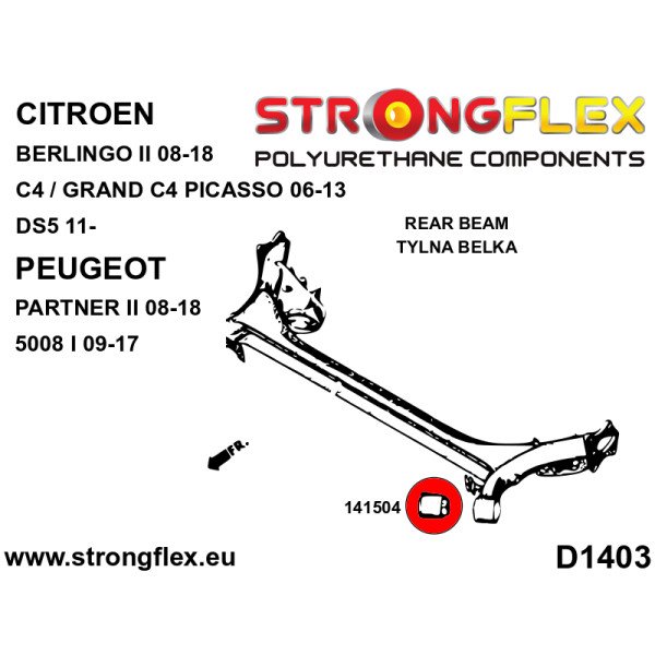 Sport Rear Beam Bush for Citroën & Peugeot - 141504A