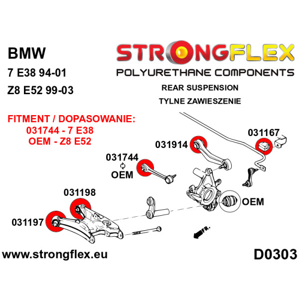 BMW Z8 Full Suspension Polyurethane Bush Kit 036132B