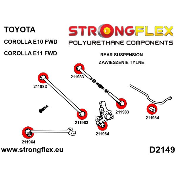 Toyota Corolla Rear Suspension Bush Kit - 216276B
