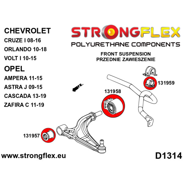 Sport Front Control Arm Rear Bush for Chevy & Opel - 131958A