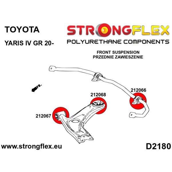 Toyota Yaris IV GR-FOUR Front Control Arm Rear Bush 90ShA - 212068A