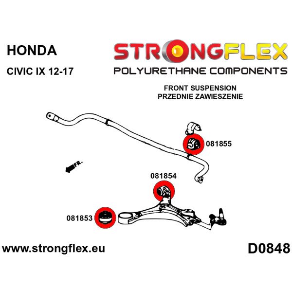 Honda Civic IX Front Suspension Bush Kit SPORT 086240A