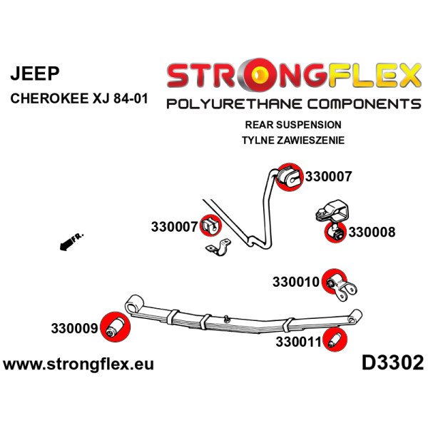 Jeep Cherokee II Rear Leaf Spring Front Bush 330009A