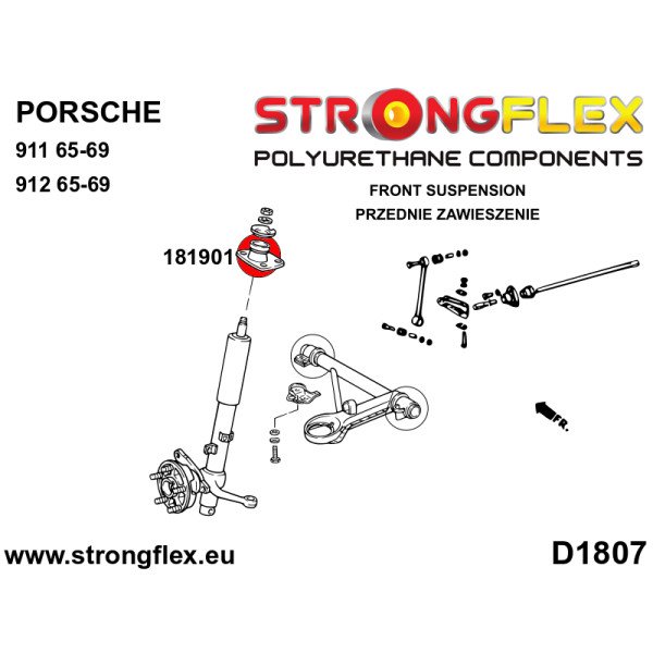Porsche Front Upper Shock Mount SPORT 90Sha - 181901A