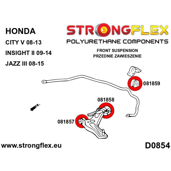 Honda Front Suspension Bush Kit SPORT - Polyurethane 086245A