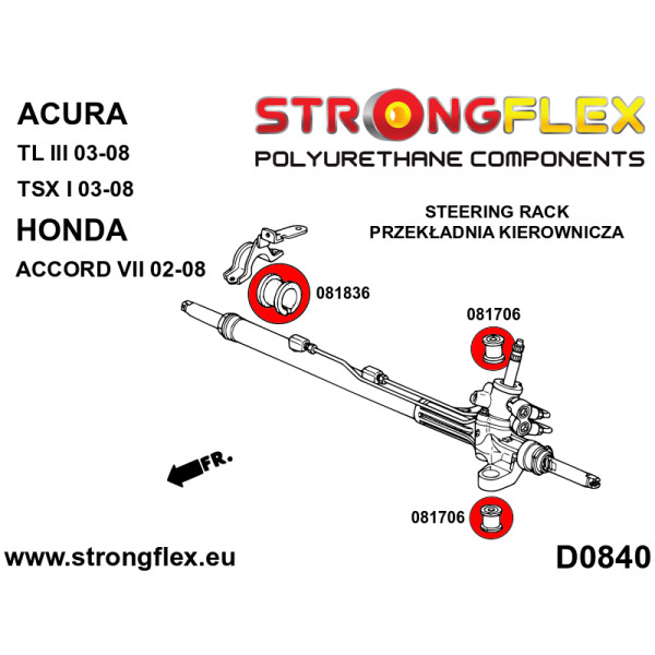 SPORT Steering Rack Mount Bush for Acura & Honda - 081706A