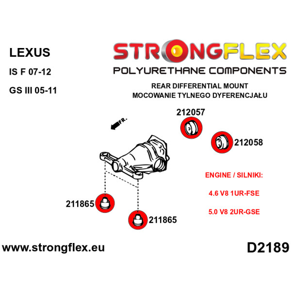 Full Suspension Polyurethane Bush Kit for Lexus GS/IS III - 216235B