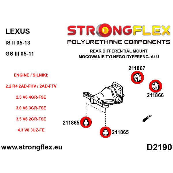 Lexus/Toyota Rear Diff Mount Front Bush 80Sha - 211865B