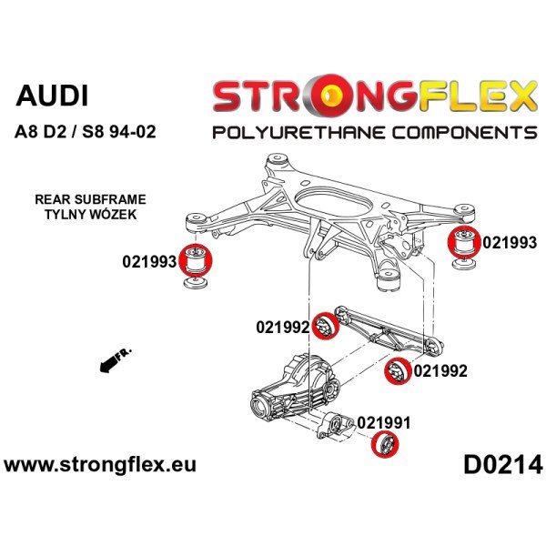 Audi/VW Rear Differential Front Bush 80Sha PU - 021991B